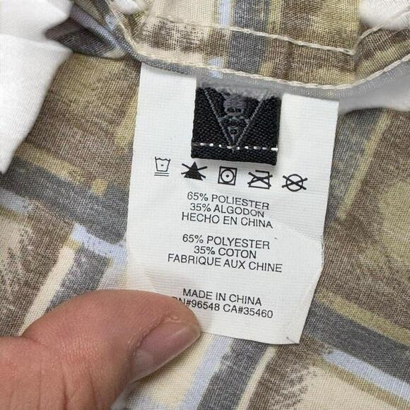 VTG OAKLEY Men’s Plaid Long Sleeve Shirt Large 2000s Y2K Casual Olive Green - Picture 7 of 10